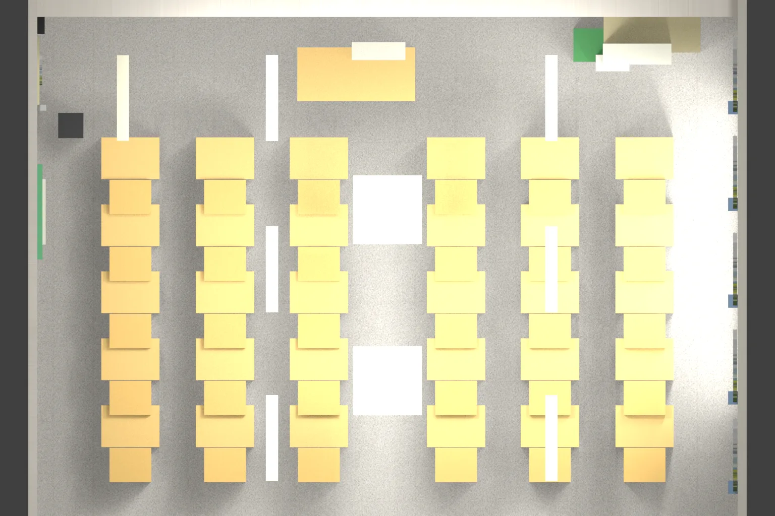 Render dall'alto dopo l'applicazione delle texture